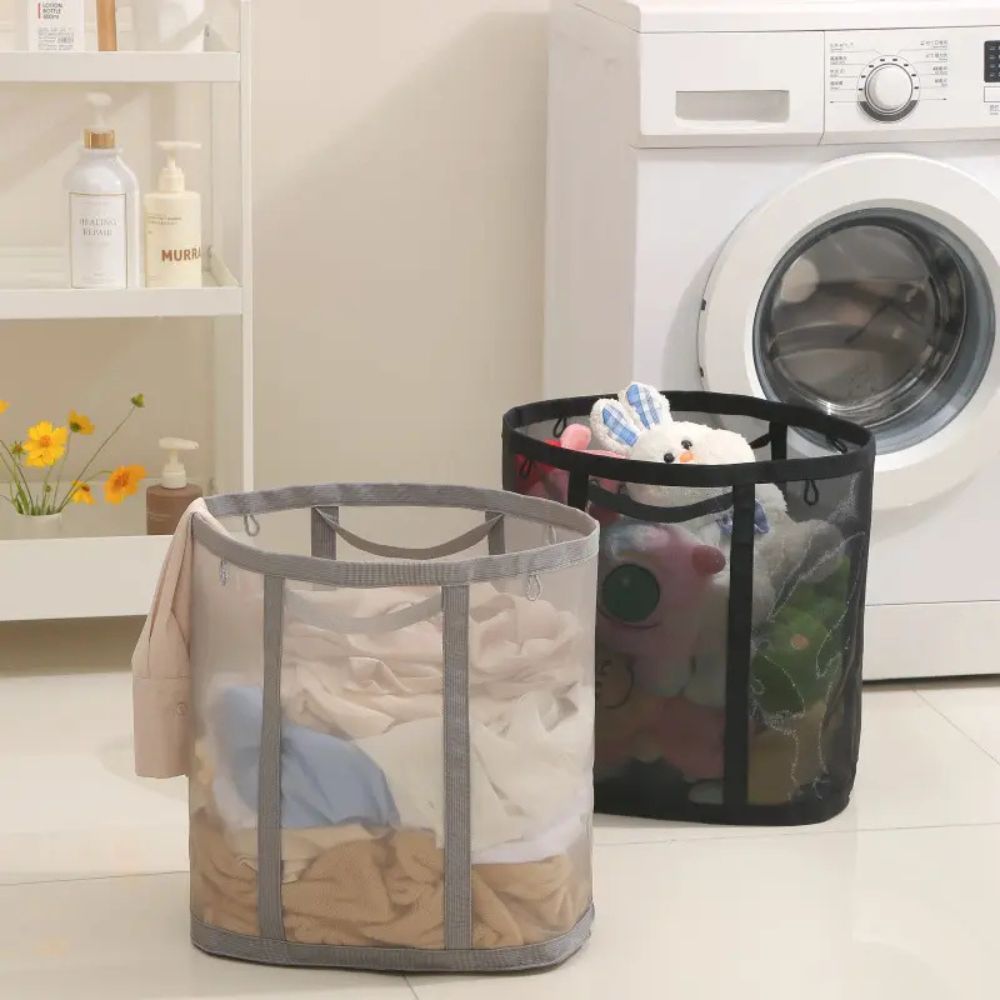 Foldable Nylon Mesh Laundry Basket