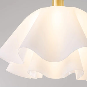 Novara Vintage Pleated Brass Semi-Flush Ceiling Light