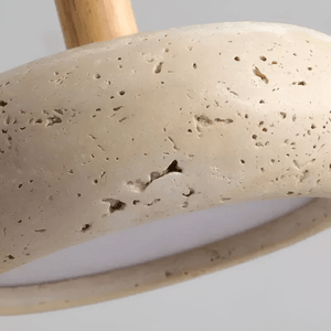 Kaisu Japandi Wabi Sabi Wood Stone Pendant Light