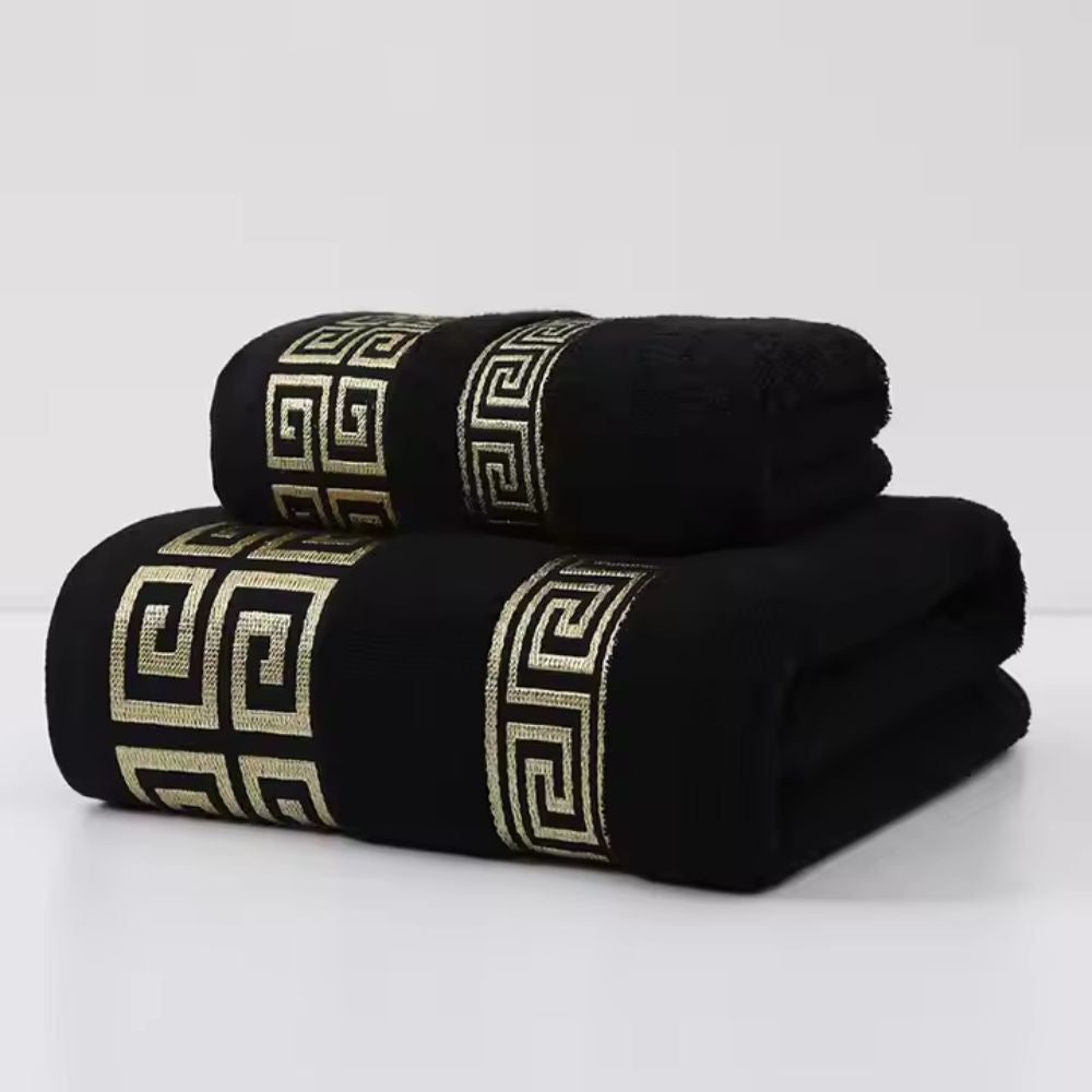 2 Piece Cotton Terry Bath and Hand Towel Set
