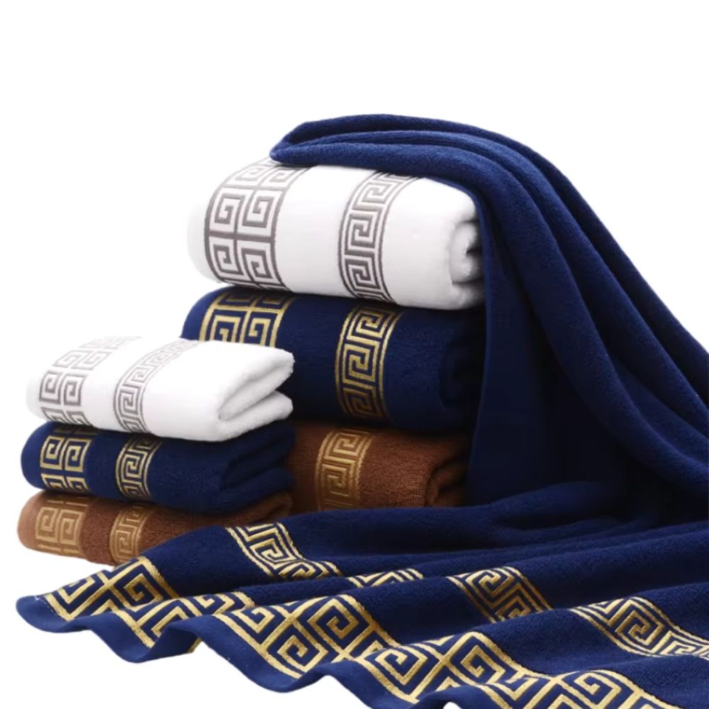 2 Piece Cotton Terry Bath and Hand Towel Set