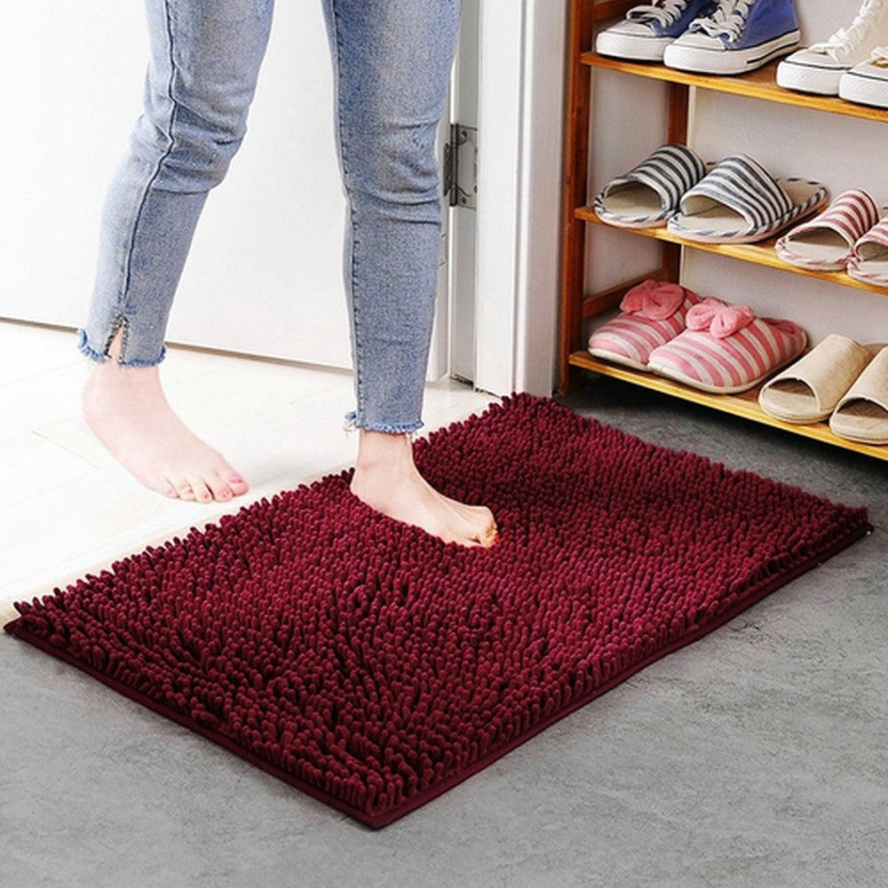 Absorbent Chenille Memory Foam Bath Mat