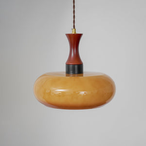 Verano Vintage Smoked Glass Plug In Pendant Lamp