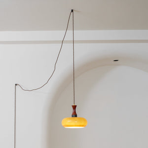 Verano Vintage Smoked Glass Plug In Pendant Lamp