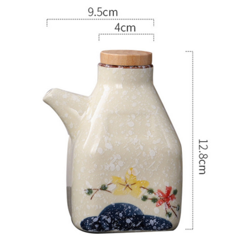 Hand Painted Ceramic Soy Sauce and Oil Dispenser