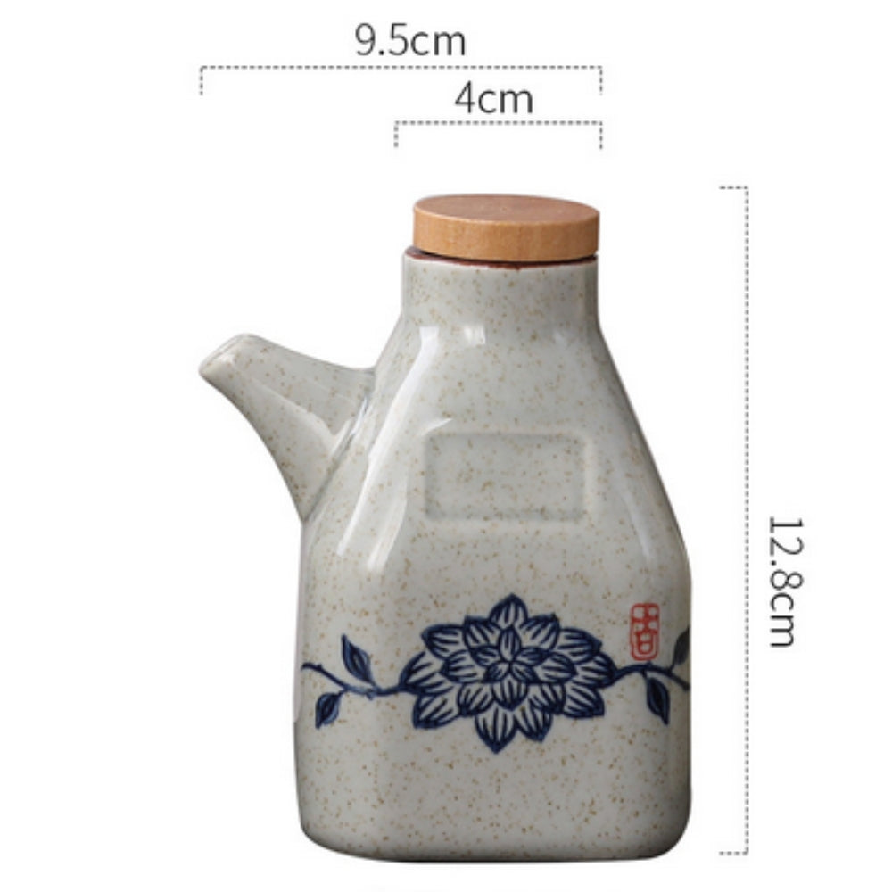 Hand Painted Ceramic Soy Sauce and Oil Dispenser