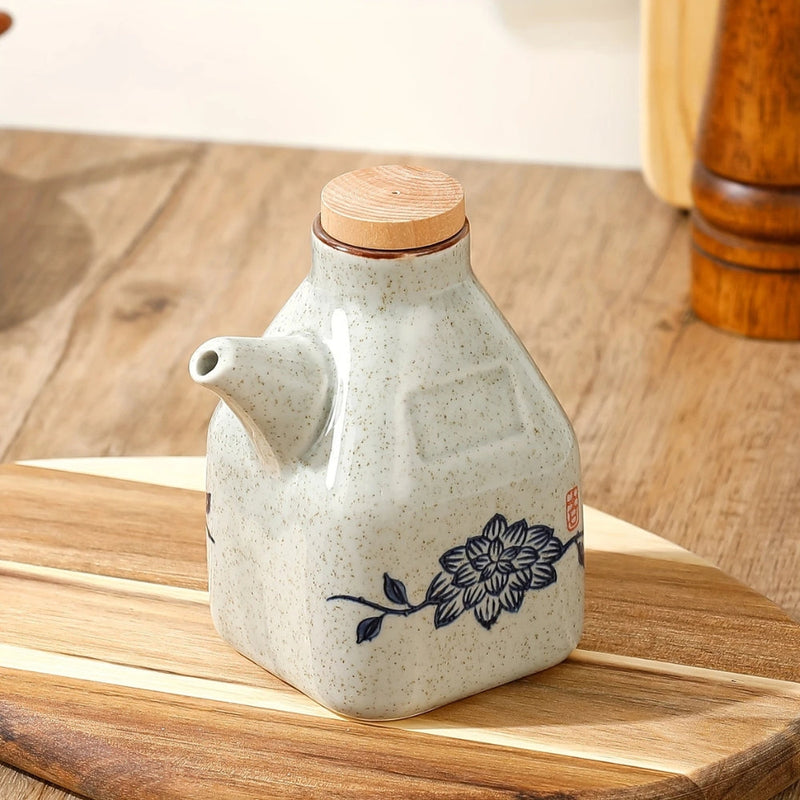 Hand Painted Ceramic Soy Sauce and Oil Dispenser
