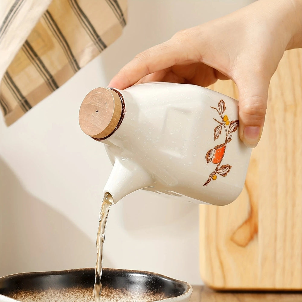 Hand Painted Ceramic Soy Sauce and Oil Dispenser