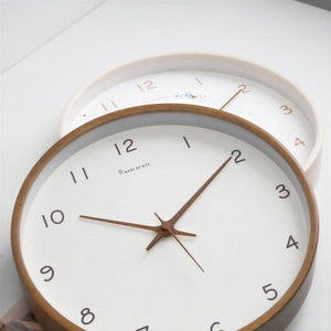 Modern Silent Wooden Analog Wall Clock