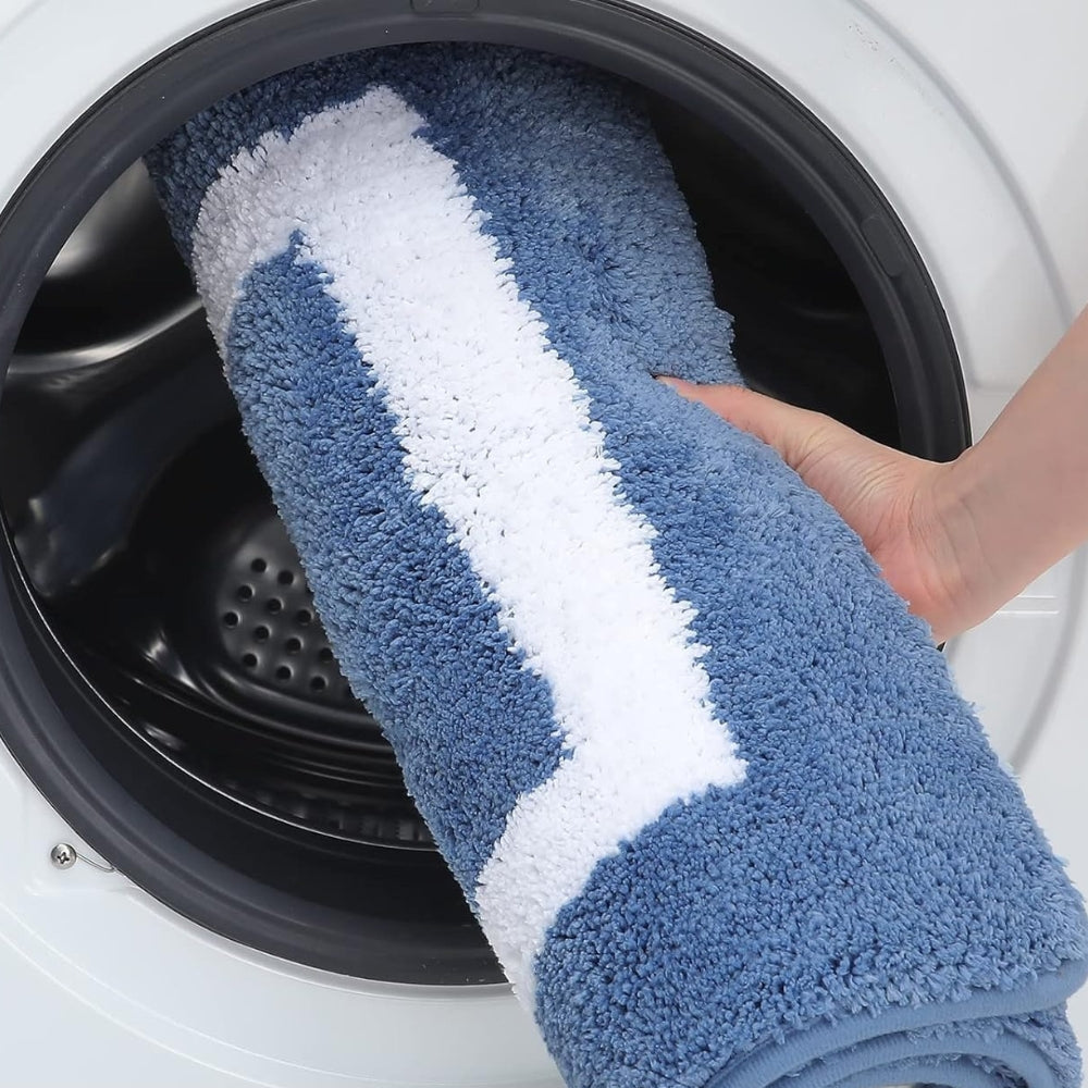 Modern Two Tone Border Anti Slip Bath Mat