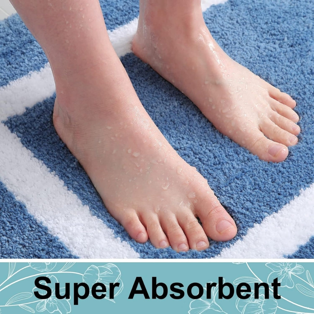 Modern Two Tone Border Anti Slip Bath Mat