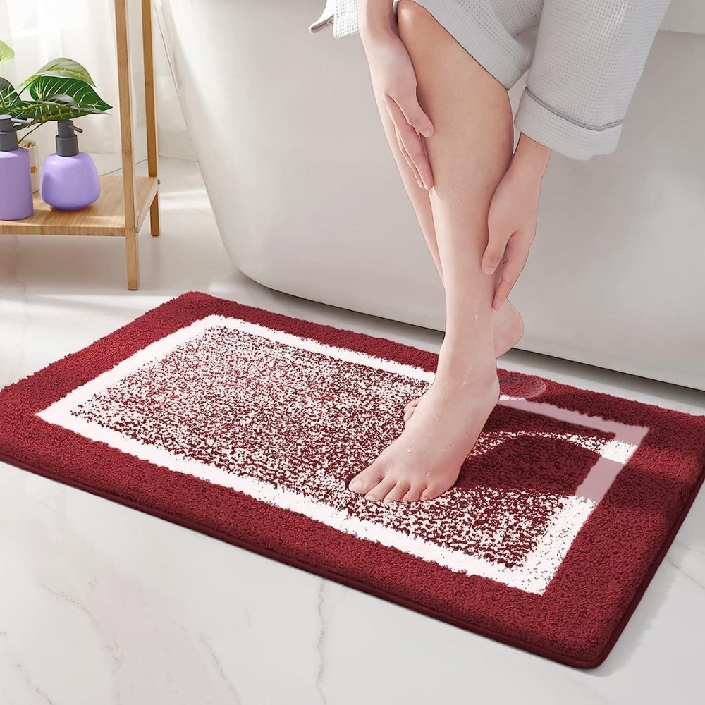 Modern Two Tone Border Anti Slip Bath Mat