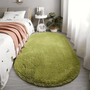Oval Plush Non-Slip Backed Carpet Rug