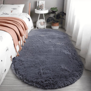 Oval Plush Non-Slip Backed Carpet Rug