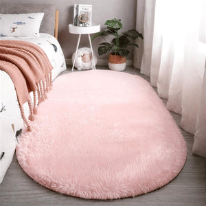 Oval Plush Non-Slip Backed Carpet Rug