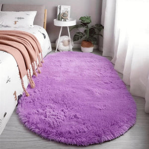 Oval Plush Non-Slip Backed Carpet Rug