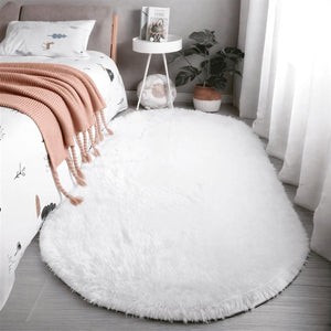 Oval Plush Non-Slip Backed Carpet Rug