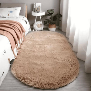 Oval Plush Non-Slip Backed Carpet Rug