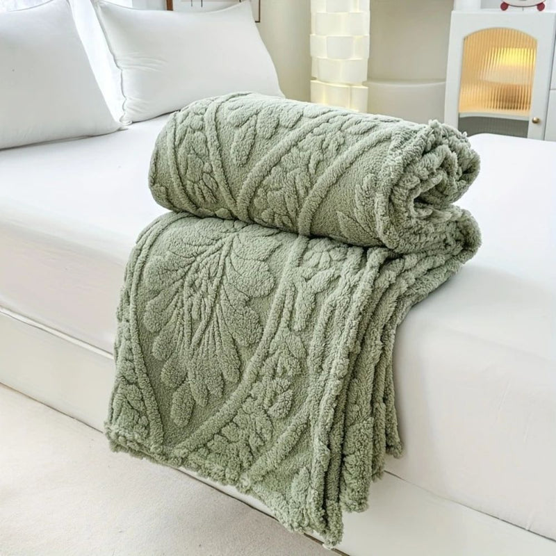 Geometric Jacquard Fleece Throw Blanket