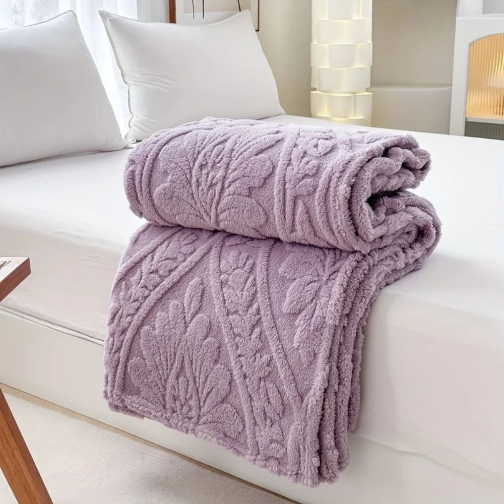Geometric Jacquard Fleece Throw Blanket