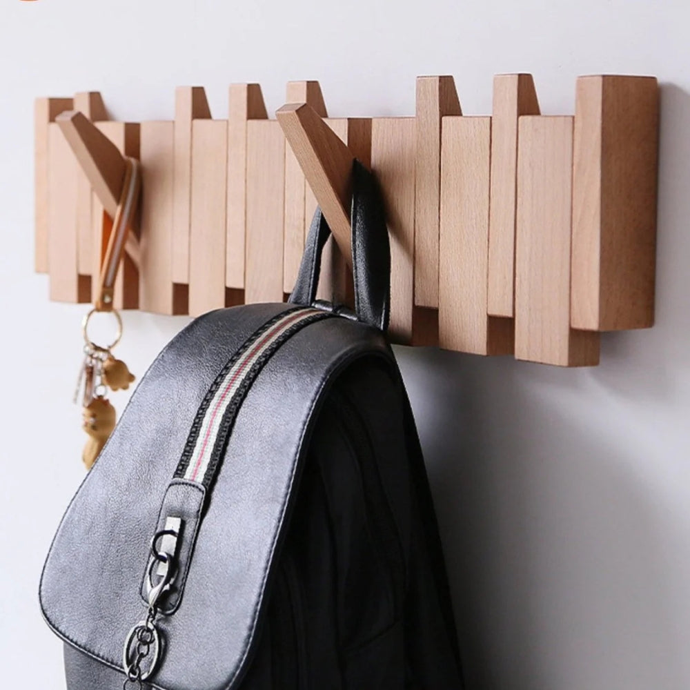 Piano Wooden Foldable Flip Hook Wall Rack