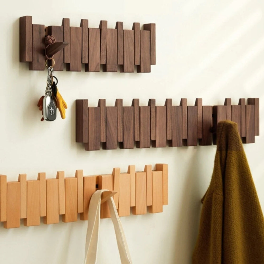 Piano Wooden Foldable Flip Hook Wall Rack