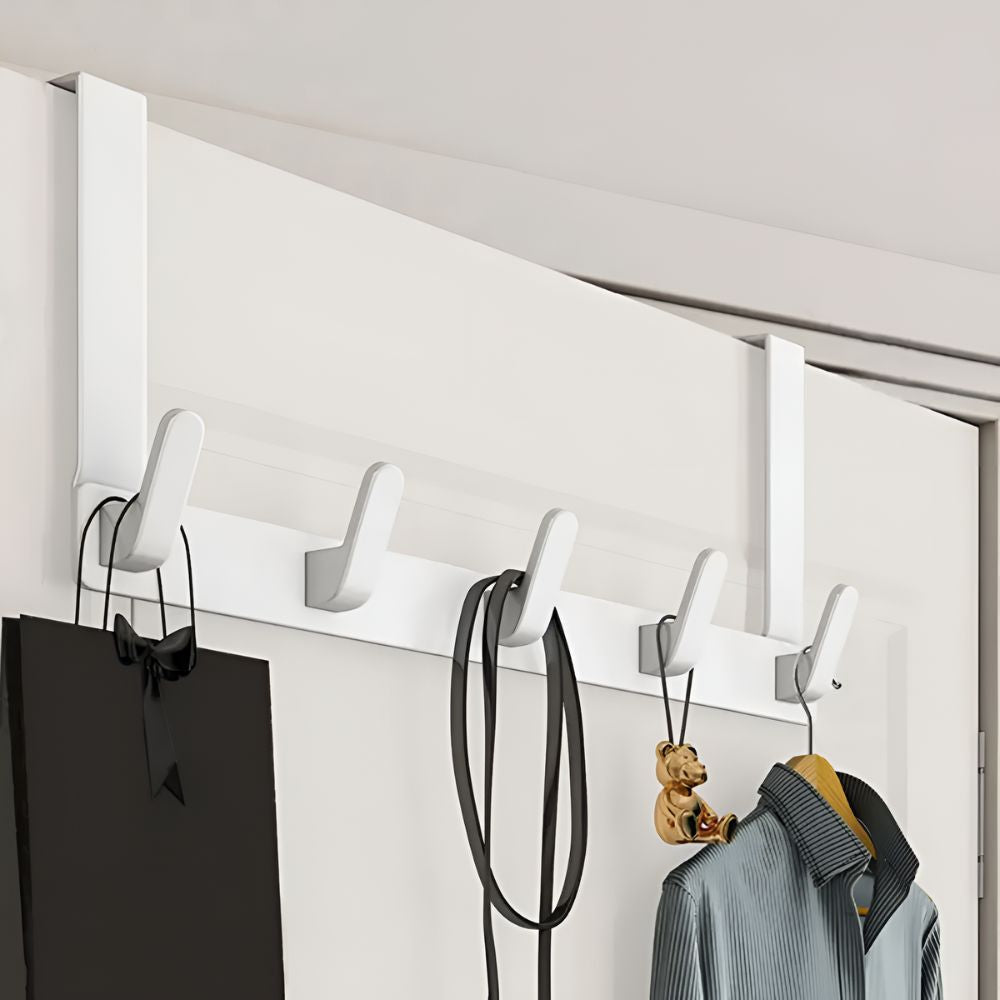5 Hook Stainless Steel Over the Door Rack