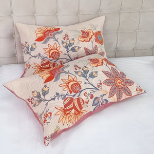 Rustic Floral Boho Cotton Pillowcases, 2 Pack