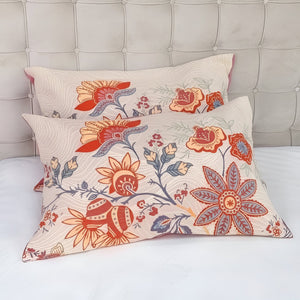 Rustic Floral Boho Cotton Pillowcases, 2 Pack