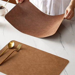 Double Sided Faux Leather Placemats, Heat Resistant