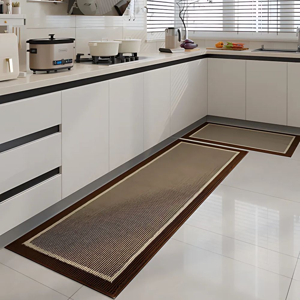 Strata Elegance Anti-Slip Kitchen Mat - Midnight - white background