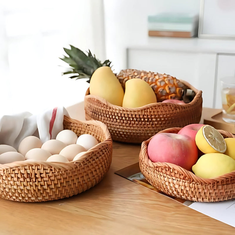 Handwoven Rattan Fruit and Bread Basket
