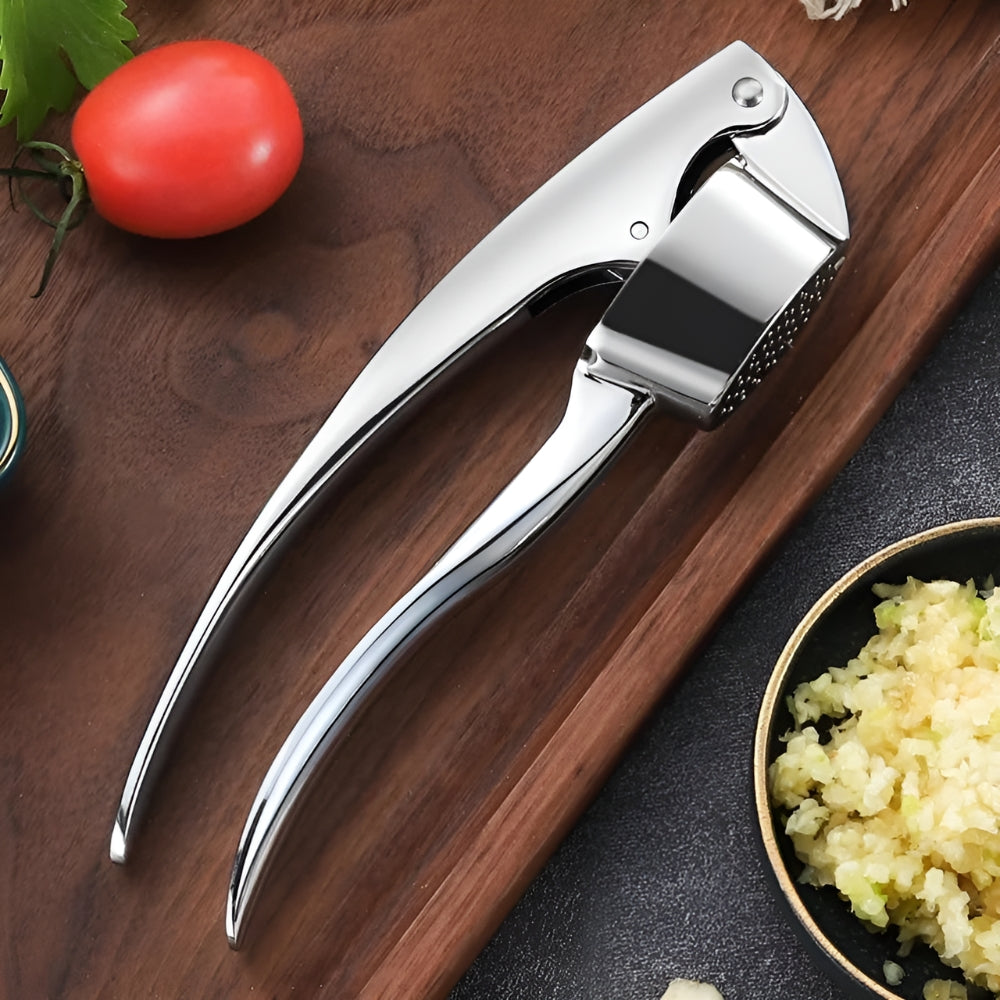 Stainless Steel Garlic Press With Non Slip Handle