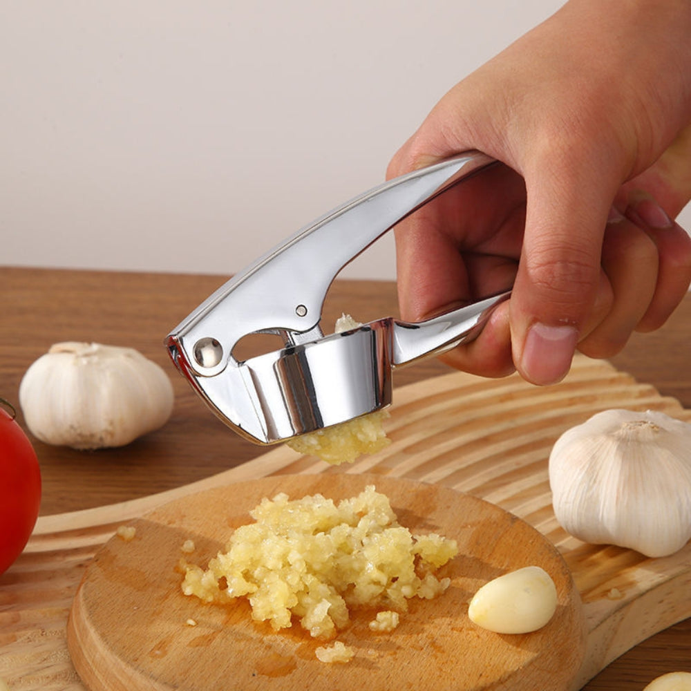 Stainless Steel Garlic Press With Non Slip Handle