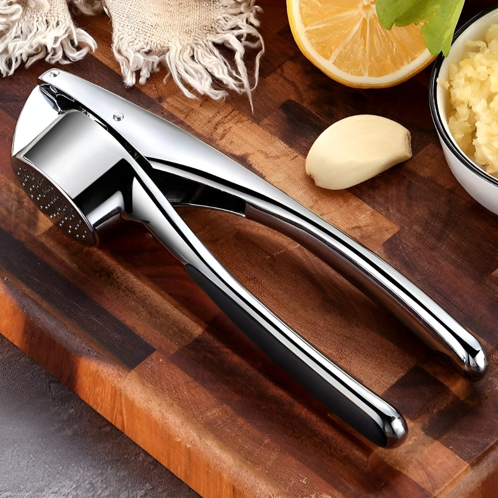 Stainless Steel Garlic Press With Non Slip Handle