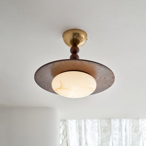 Alvara Alabaster Mid Century Sculptural Ceiling Light