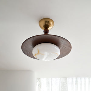 Alvara Alabaster Mid Century Sculptural Ceiling Light