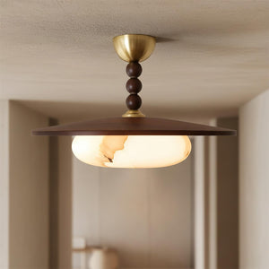 Alvara Alabaster Mid Century Sculptural Ceiling Light