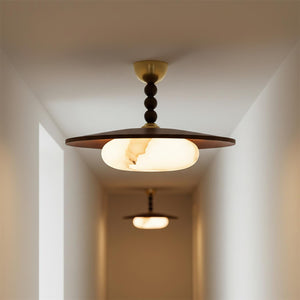 Alvara Alabaster Mid Century Sculptural Ceiling Light