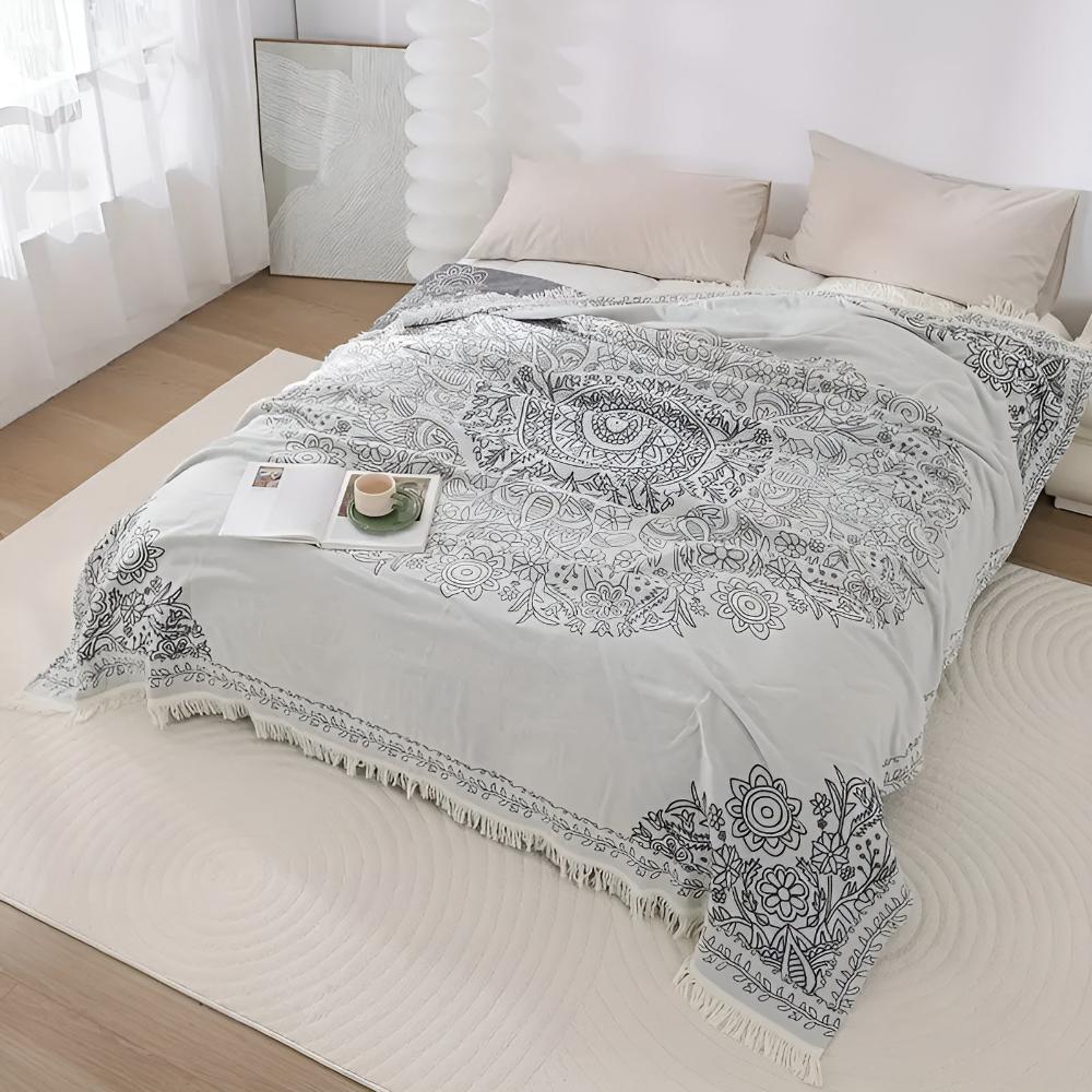Scandinavian Reversible Jacquard Cotton Blanket