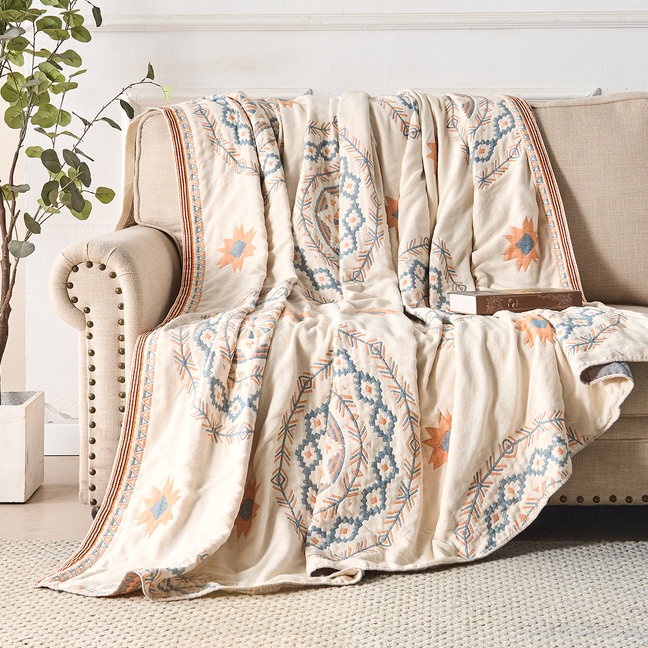 Boho Mandala Cotton Throw Blanket