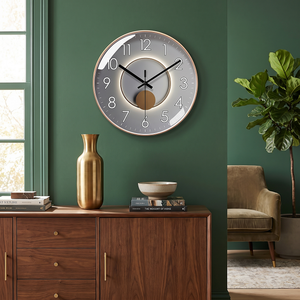 Minimalist Nordic Silent Quartz Wall Clock - Gold / Gray - lifestyle v2