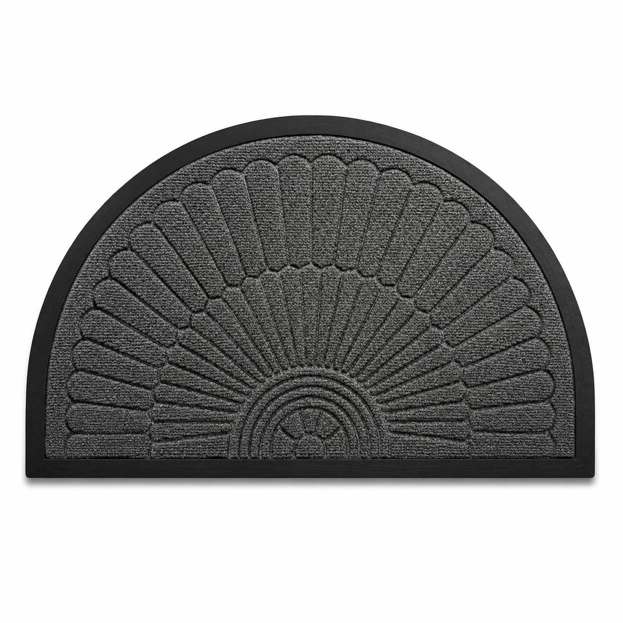 Non-Slip Rubber Semi-Circular Entryway Door Mat