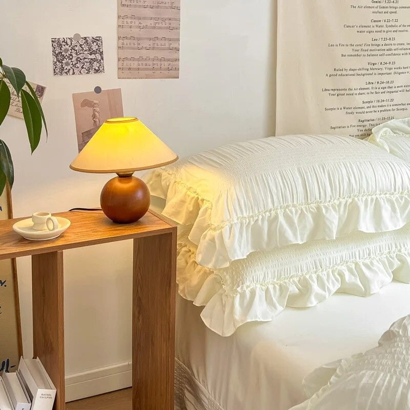 Solid Color Ruffle Bedding Set