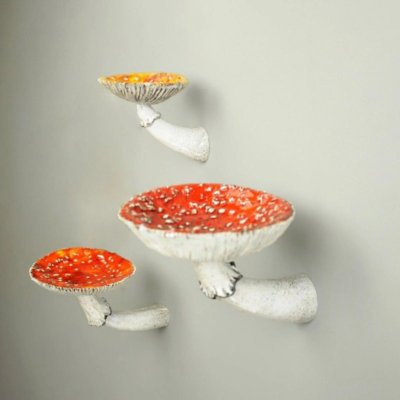 Amanita Mushroom Floating Wall Shelf