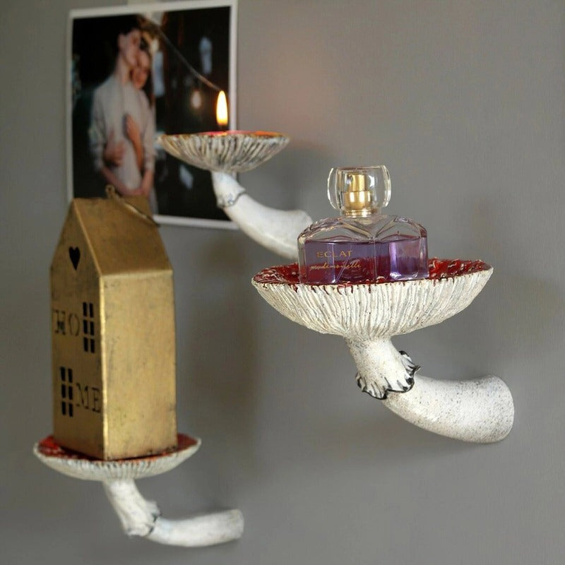 Amanita Mushroom Floating Wall Shelf