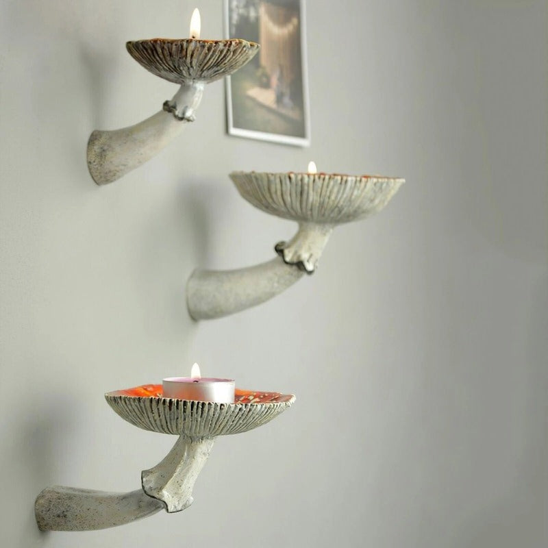 Amanita Mushroom Floating Wall Shelf