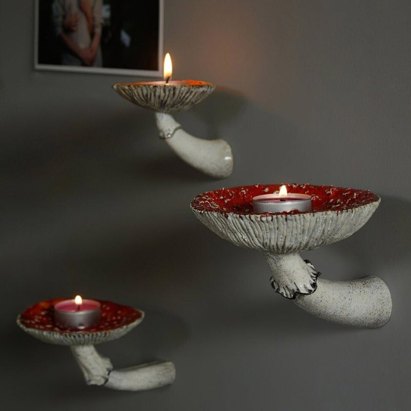 Amanita Mushroom Floating Wall Shelf