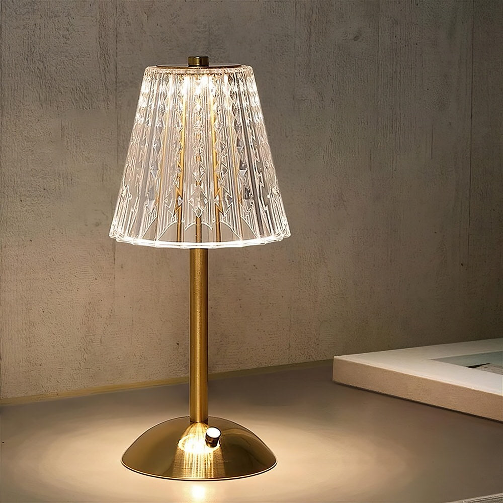 Crystal Shade Rechargeable LED Table Lamp