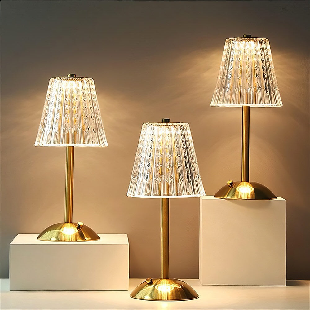 Crystal Shade Rechargeable LED Table Lamp